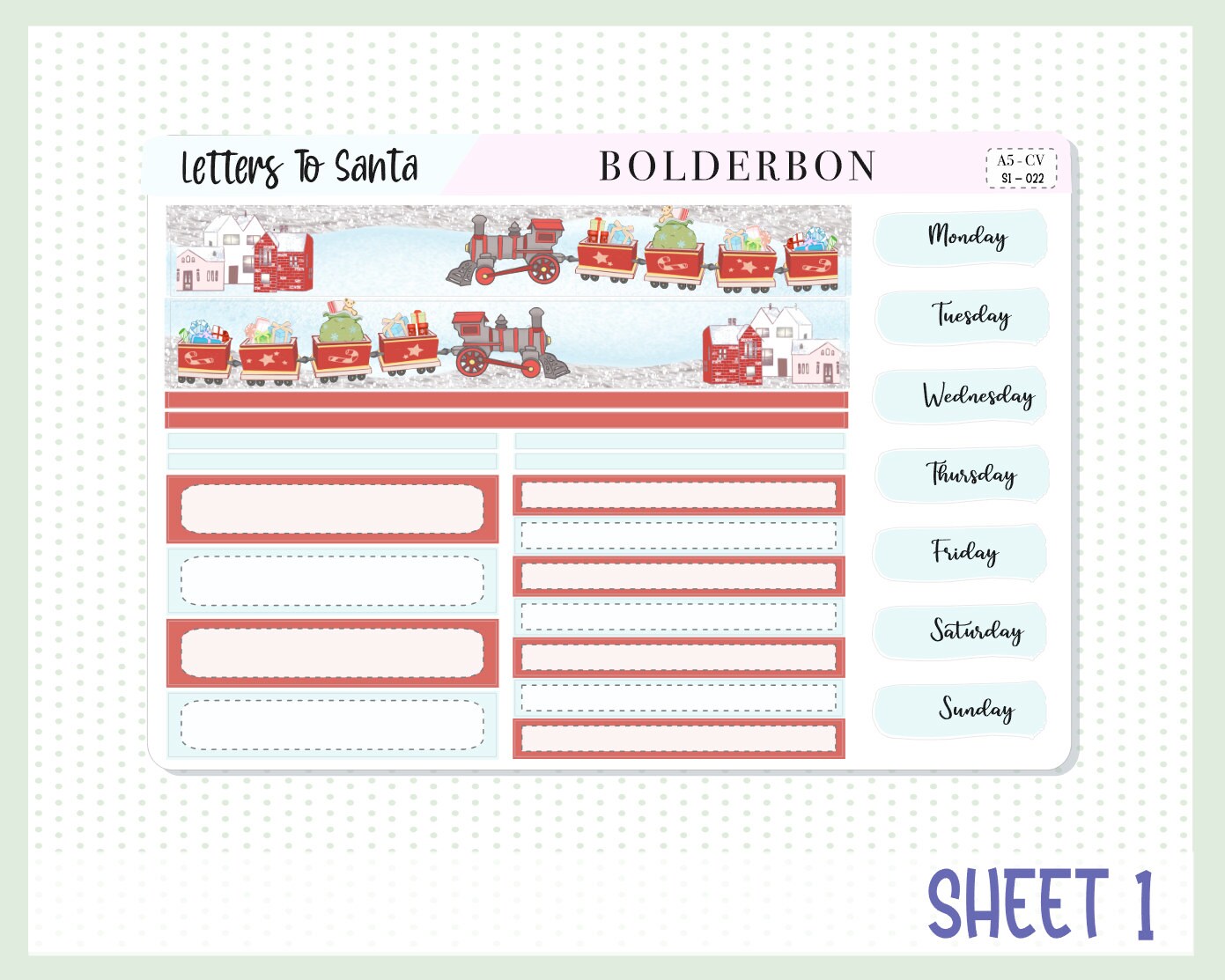 LETTERS TO SANTA || A5 Compact Vertical Planner Sticker Kit