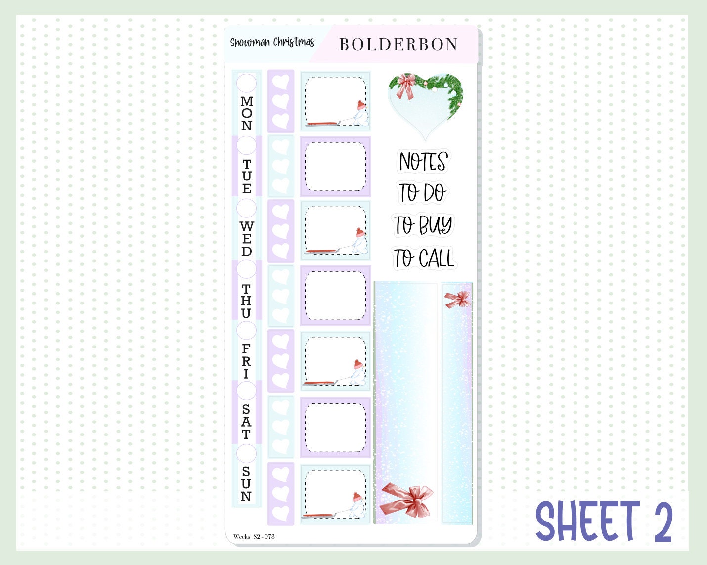 SNOWMAN CHRISTMAS || Hobonichi Weeks Planner Sticker Kit