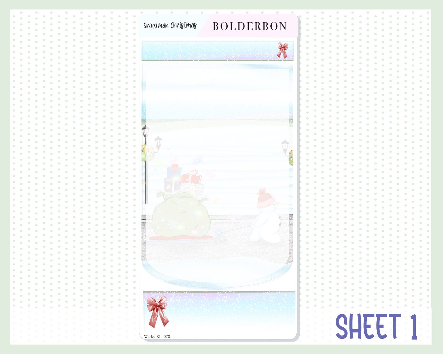 SNOWMAN CHRISTMAS || Hobonichi Weeks Planner Sticker Kit