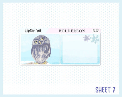 WINTER OWL "7x9 Daily Duo" || Weekly Planner Sticker Kit for Erin Condren