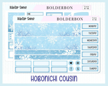 WINTER SNOW || Hobonichi Cousin Planner Sticker Kit