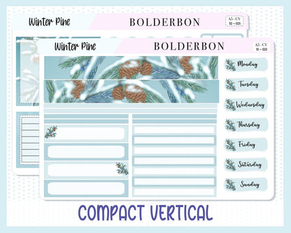 WINTER PINE || A5 Compact Vertical Planner Sticker Kit