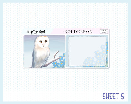 WINTER OWL "7x9 Daily Duo" || Weekly Planner Sticker Kit for Erin Condren