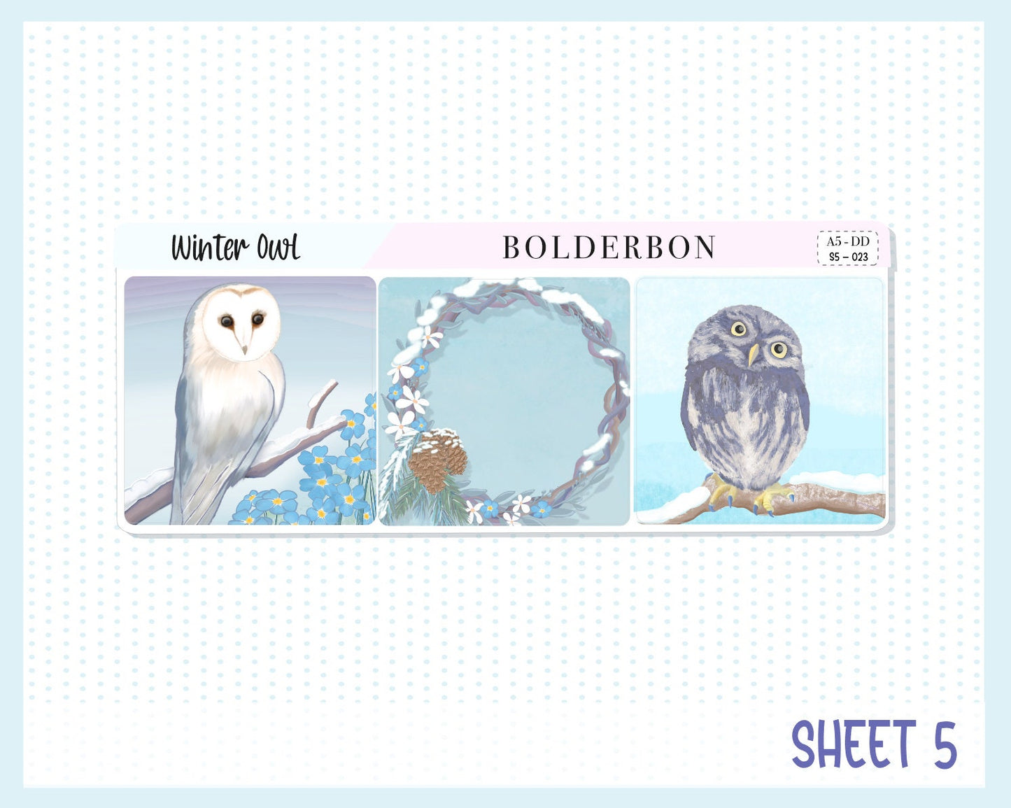 WINTER OWL || A5 Daily Duo Planner Sticker Kit