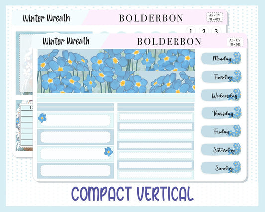 WINTER WREATH || A5 Compact Vertical Planner Sticker Kit