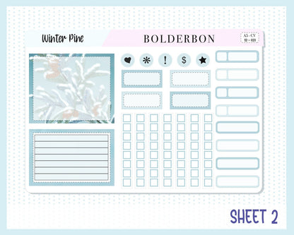 WINTER PINE || A5 Compact Vertical Planner Sticker Kit