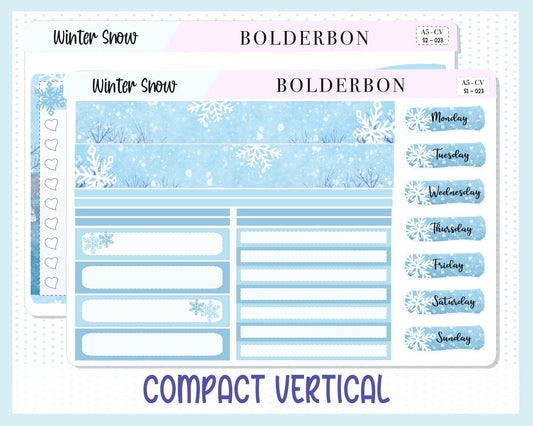 WINTER SNOW || A5 Compact Vertical Planner Sticker Kit