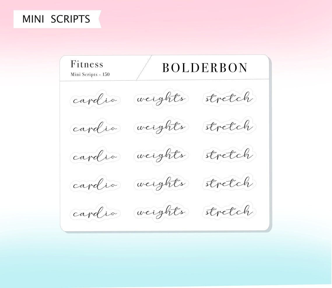 FITNESS - MIXED SHEET || Elegant Script Stickers