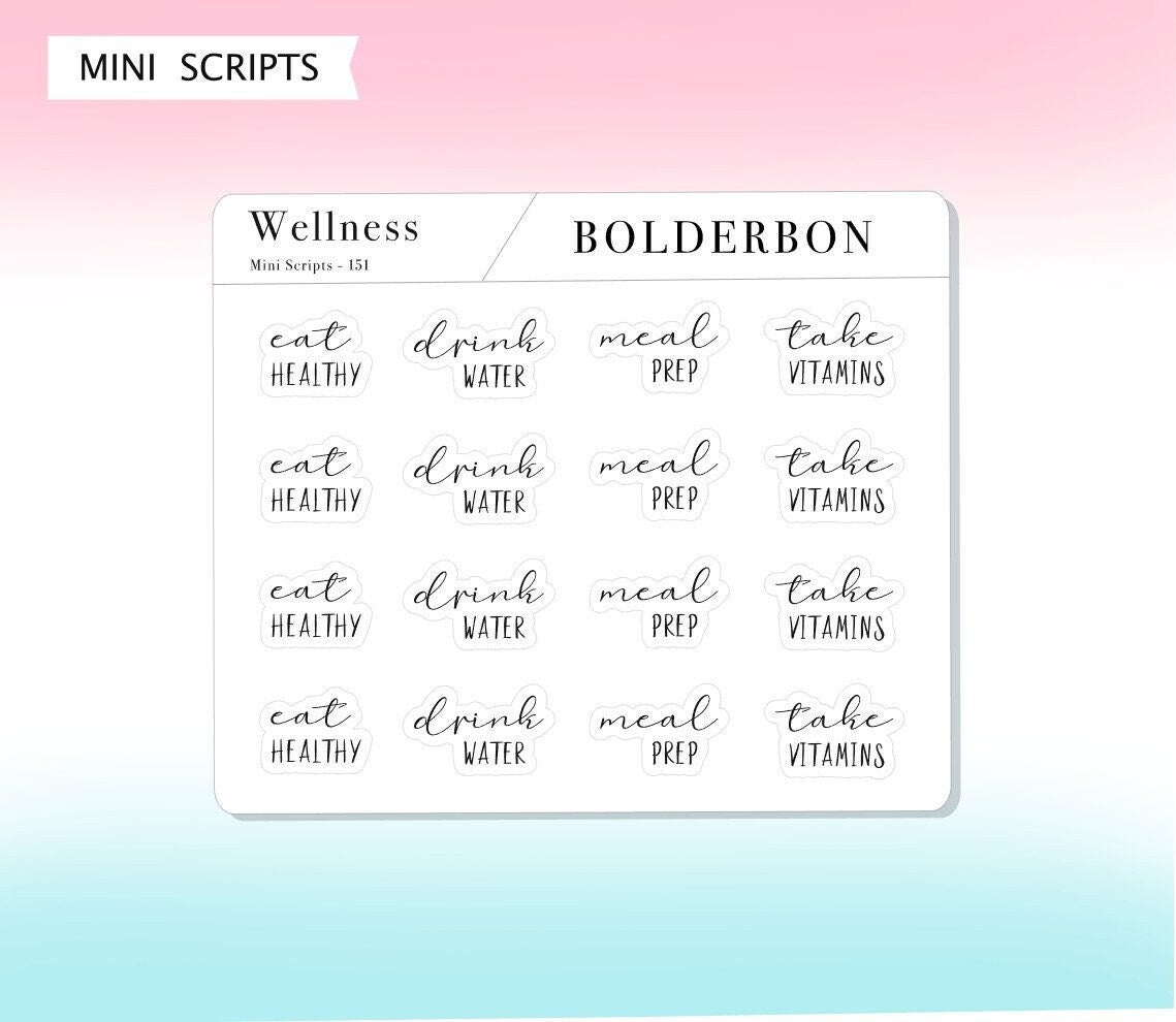 WELLNESS - MIXED SHEET || Elegant Script Stickers