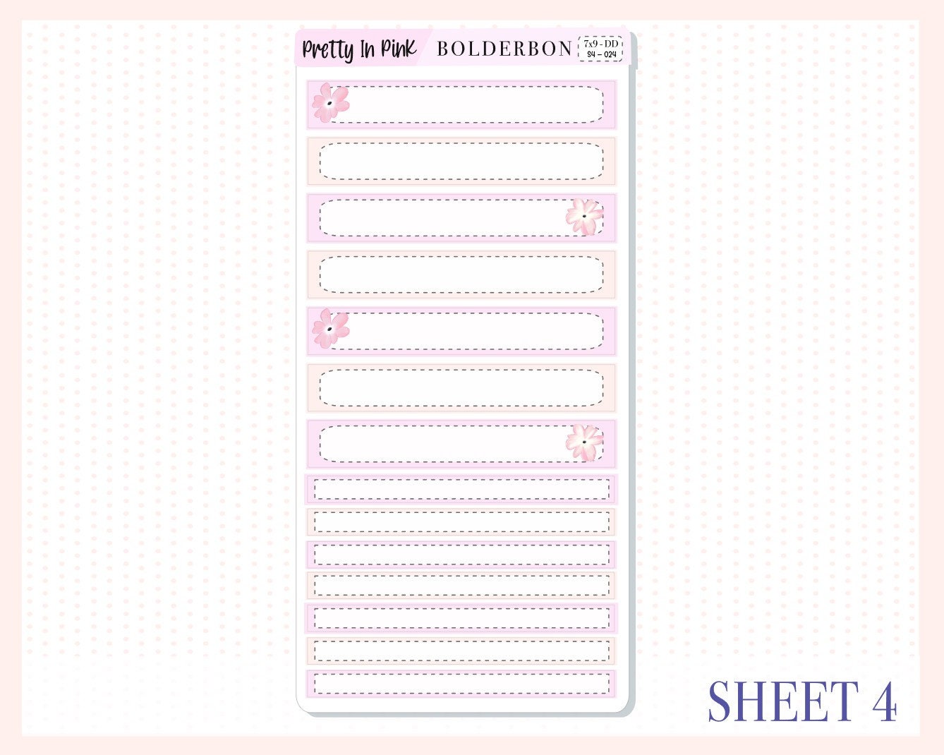 PRETTY IN PINK "7x9 Daily Duo" || Weekly Planner Sticker Kit for Erin Condren