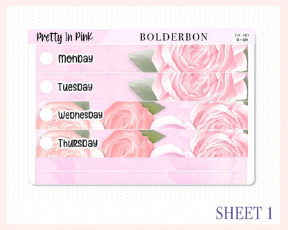 PRETTY IN PINK "7x9 Daily Duo" || Weekly Planner Sticker Kit for Erin Condren