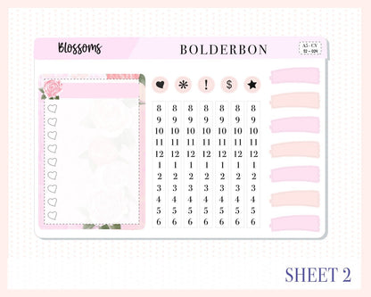 BLOSSOMS || A5 Compact Vertical Planner Sticker Kit