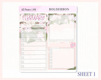 FEBRUARY A5 NOTES KIT || Planner Sticker Kit