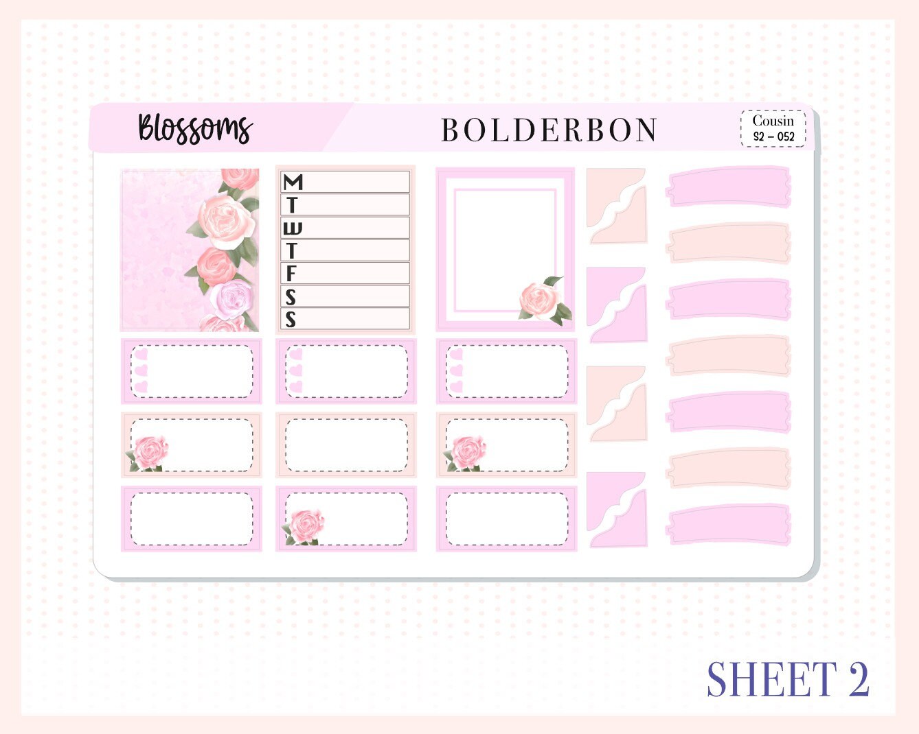 BLOSSOMS || Hobonichi Cousin Planner Sticker Kit