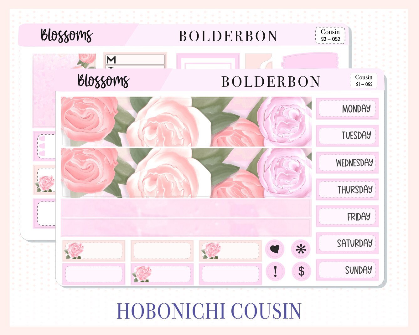 BLOSSOMS || Hobonichi Cousin Planner Sticker Kit