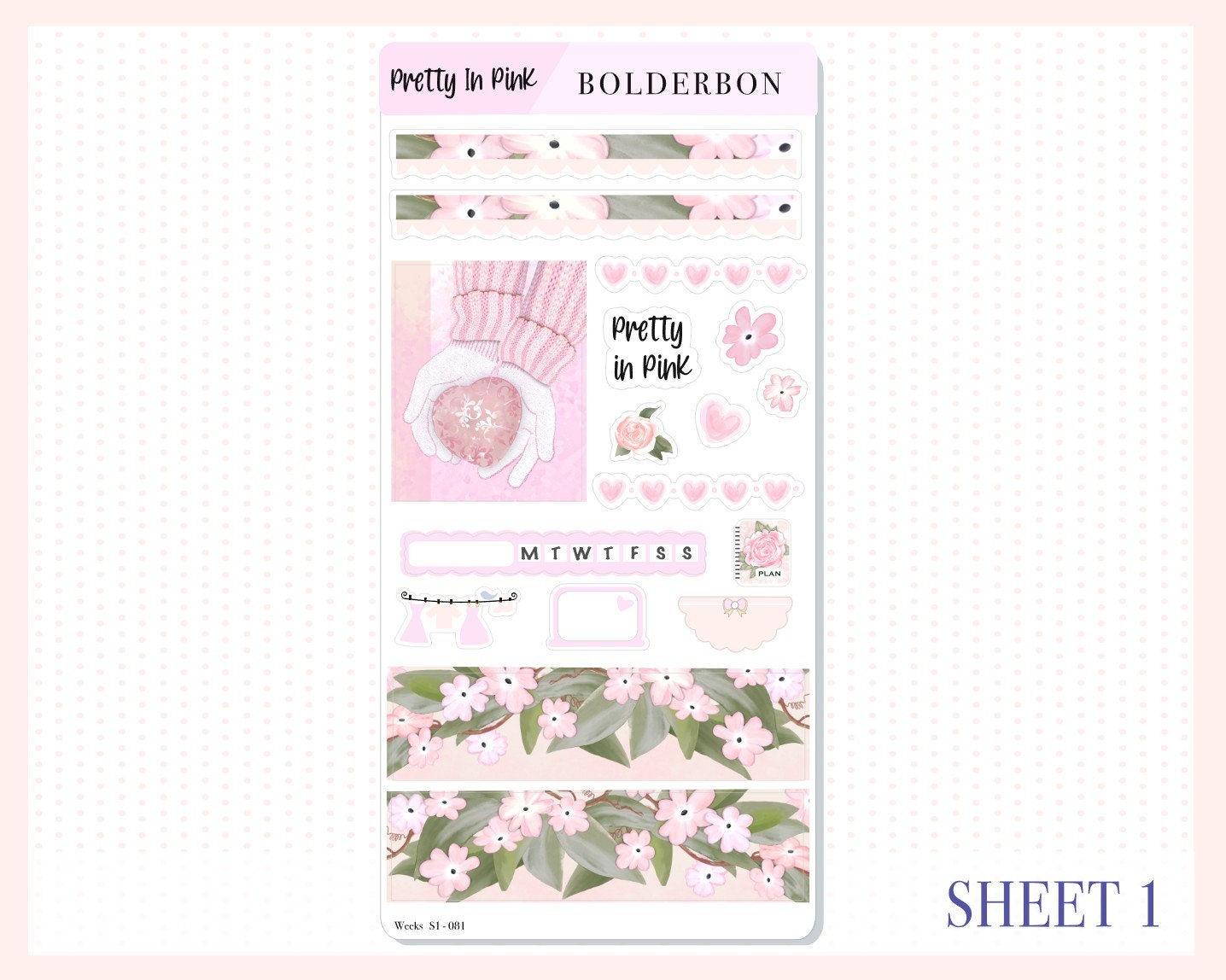 PRETTY IN PINK || Hobonichi Weeks Planner Sticker Kit