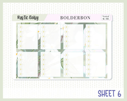 RUSTIC DAISY || 7x9 Vertical Planner Sticker Kit