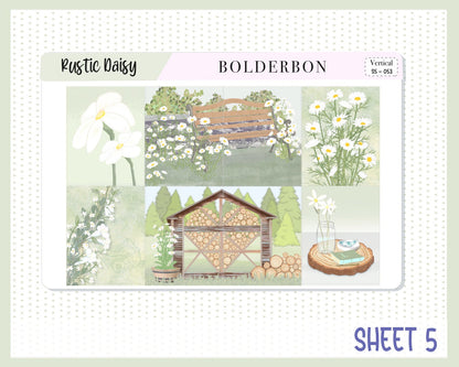 RUSTIC DAISY || 7x9 Vertical Planner Sticker Kit