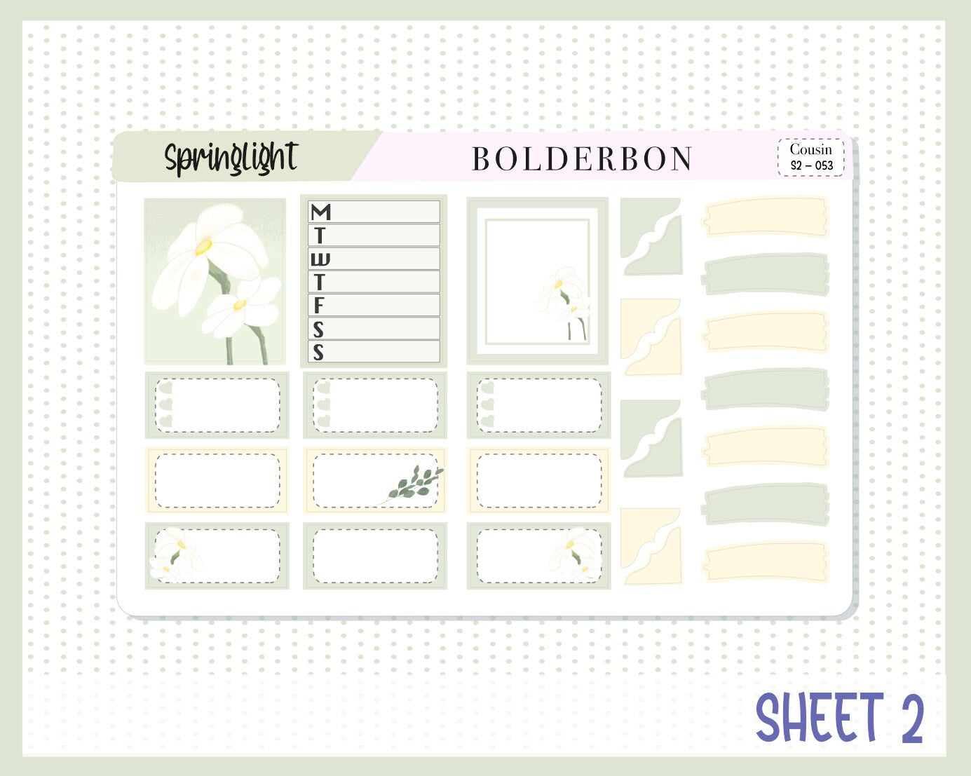 SPRINGLIGHT || Hobonichi Cousin Planner Sticker Kit