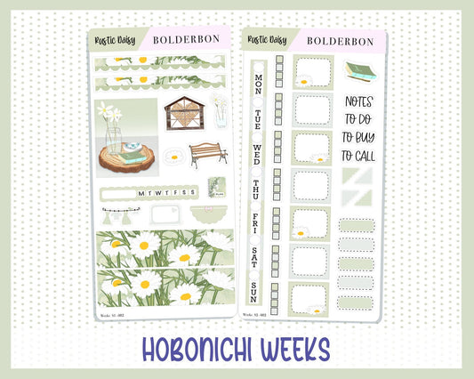 RUSTIC DAISY || Hobonichi Weeks Planner Sticker Kit