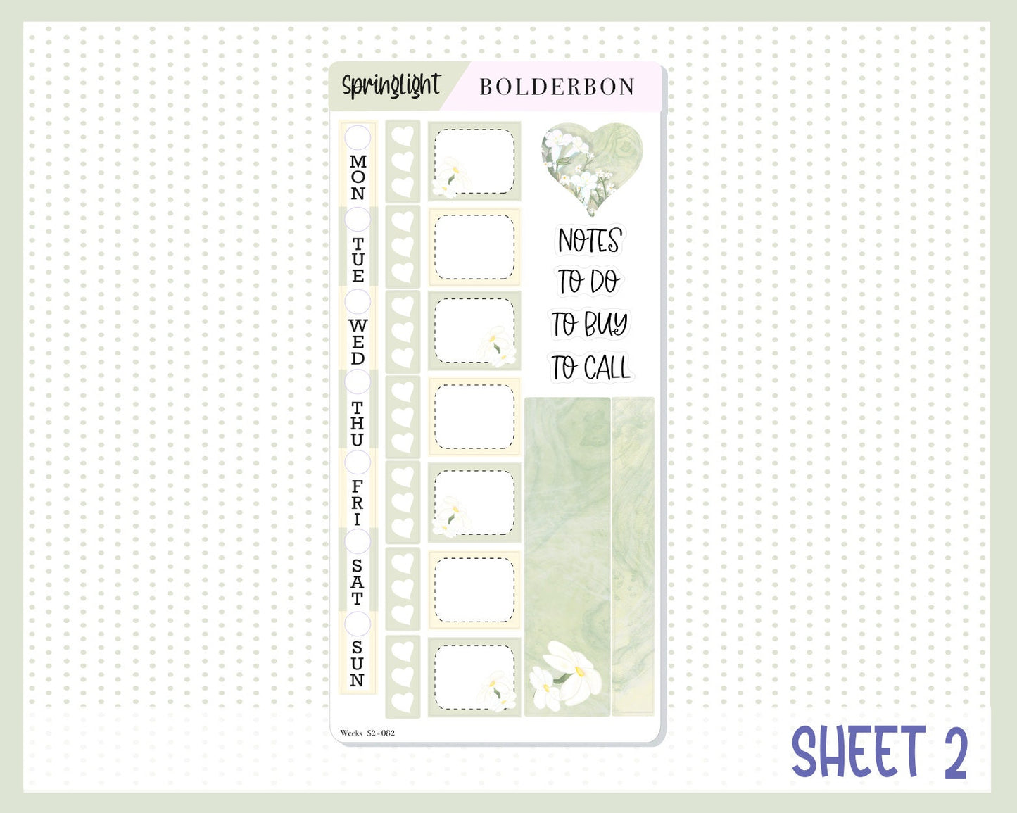 SPRINGLIGHT || Hobonichi Weeks Planner Sticker Kit