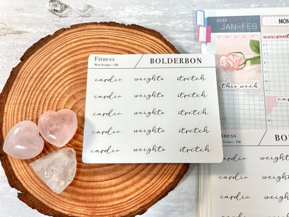 FITNESS - MIXED SHEET || Elegant Script Stickers