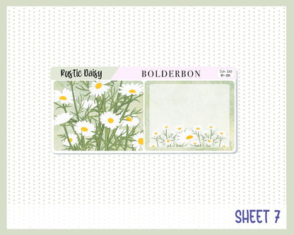 RUSTIC DAISY "7x9 Daily Duo" || Weekly Planner Sticker Kit for Erin Condren