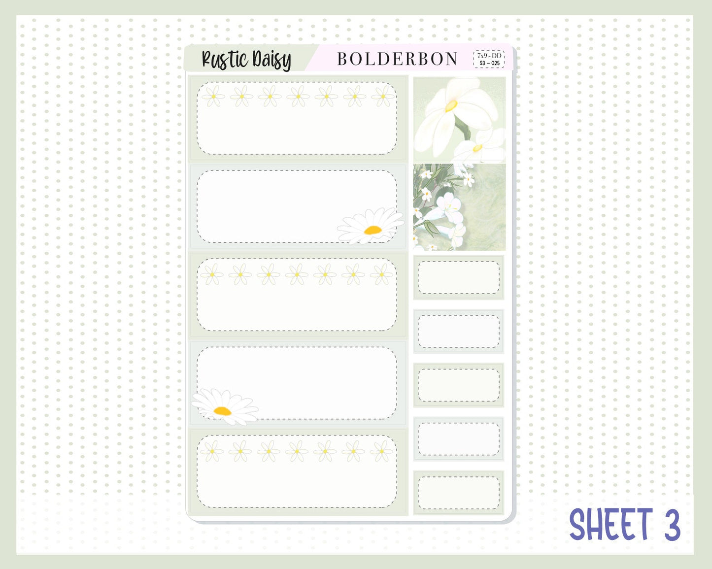 RUSTIC DAISY "7x9 Daily Duo" || Weekly Planner Sticker Kit for Erin Condren