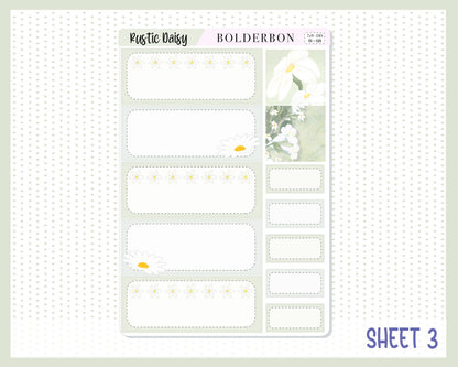 RUSTIC DAISY "7x9 Daily Duo" || Weekly Planner Sticker Kit for Erin Condren