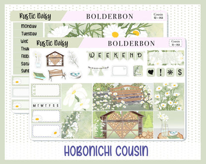 RUSTIC DAISY || Hobonichi Cousin Planner Sticker Kit