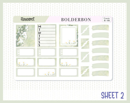 FLOWERET || Hobonichi Cousin Planner Sticker Kit