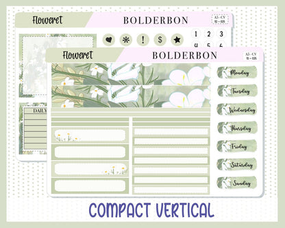 FLOWERET || A5 Compact Vertical Planner Sticker Kit