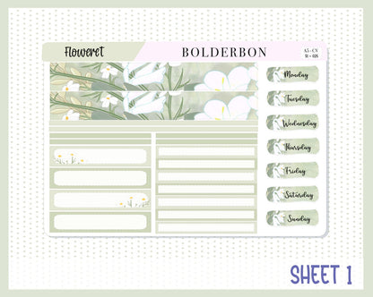 FLOWERET || A5 Compact Vertical Planner Sticker Kit