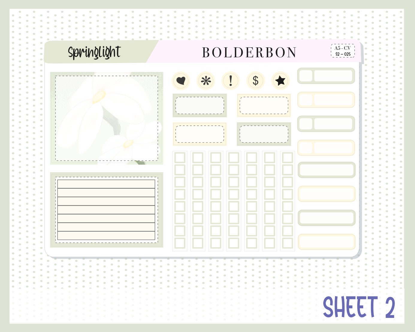 SPRINGLIGHT || A5 Compact Vertical Planner Sticker Kit