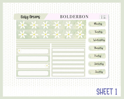 DAISY DREAMS || A5 Compact Vertical Planner Sticker Kit