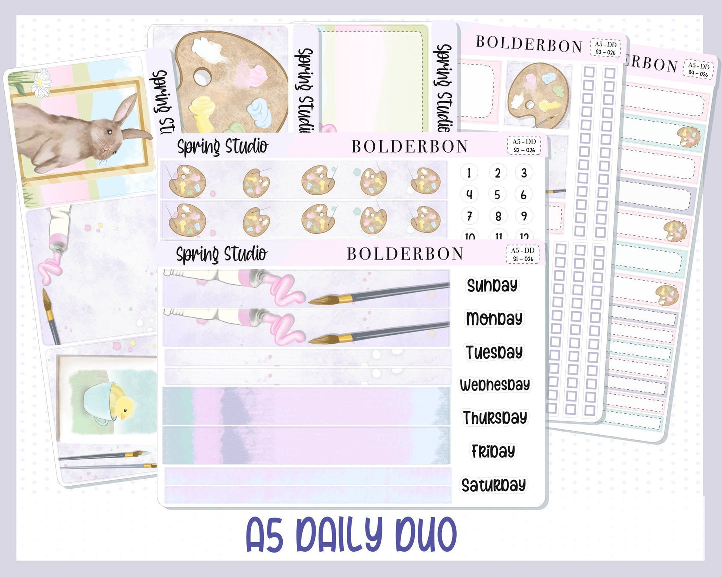 SPRING STUDIO || A5 Daily Duo Planner Sticker Kit