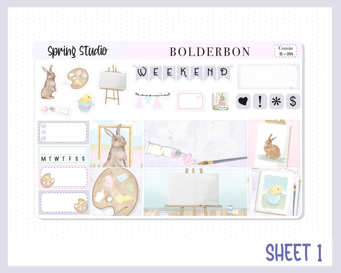 SPRING STUDIO || Hobonichi Cousin Planner Sticker Kit