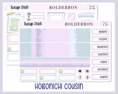 TEACUP CHICK || Hobonichi Cousin Planner Sticker Kit