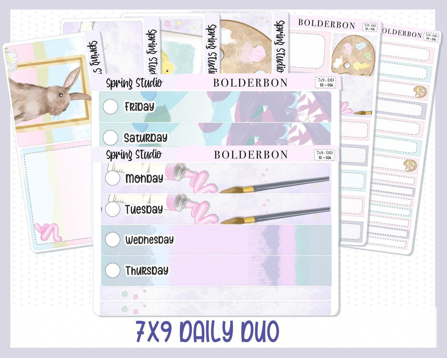 SPRING STUDIO "7x9 Daily Duo" || Weekly Planner Sticker Kit for Erin Condren