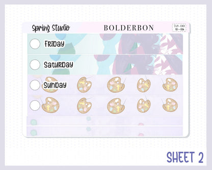 SPRING STUDIO "7x9 Daily Duo" || Weekly Planner Sticker Kit for Erin Condren