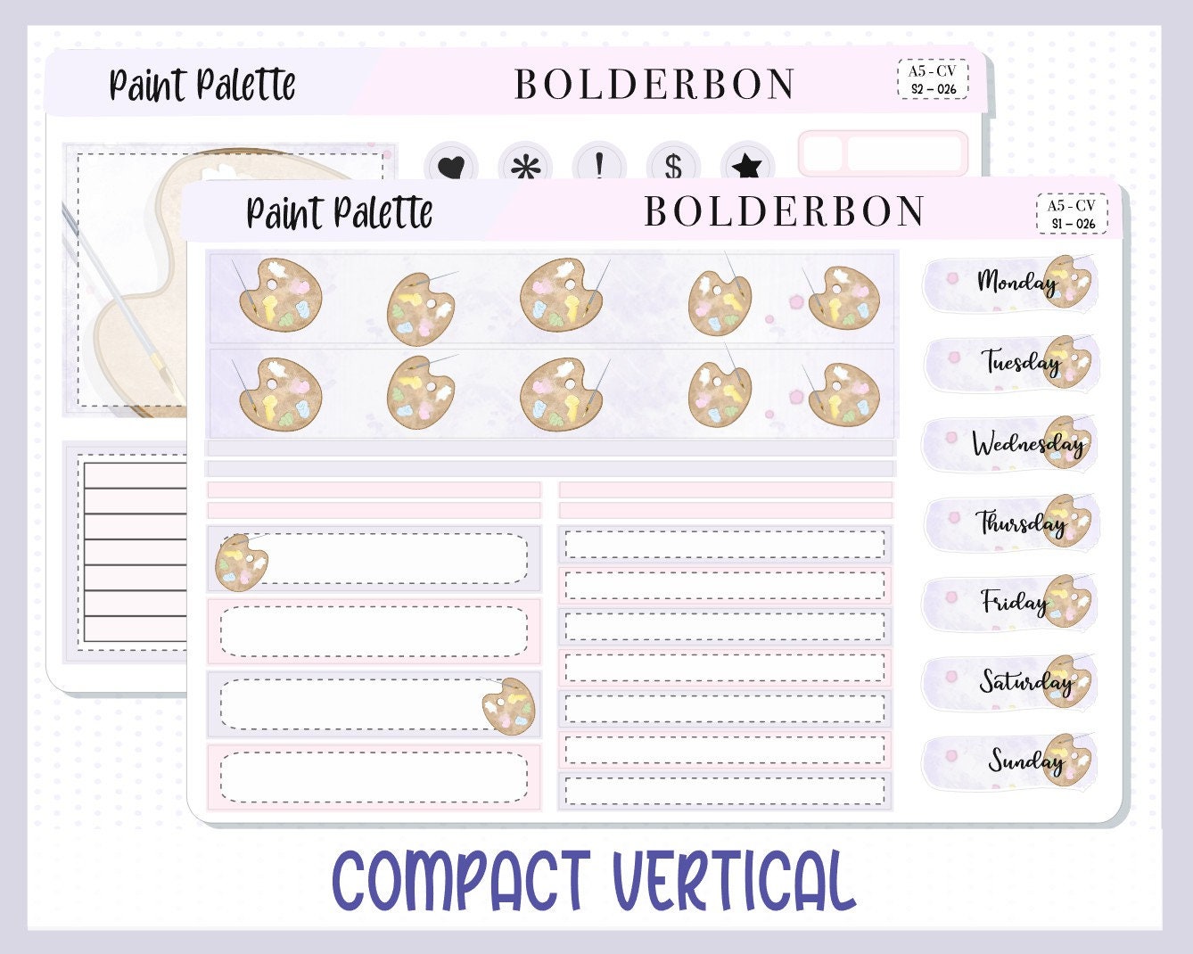 PAINT PALETTE || A5 Compact Vertical Planner Sticker Kit