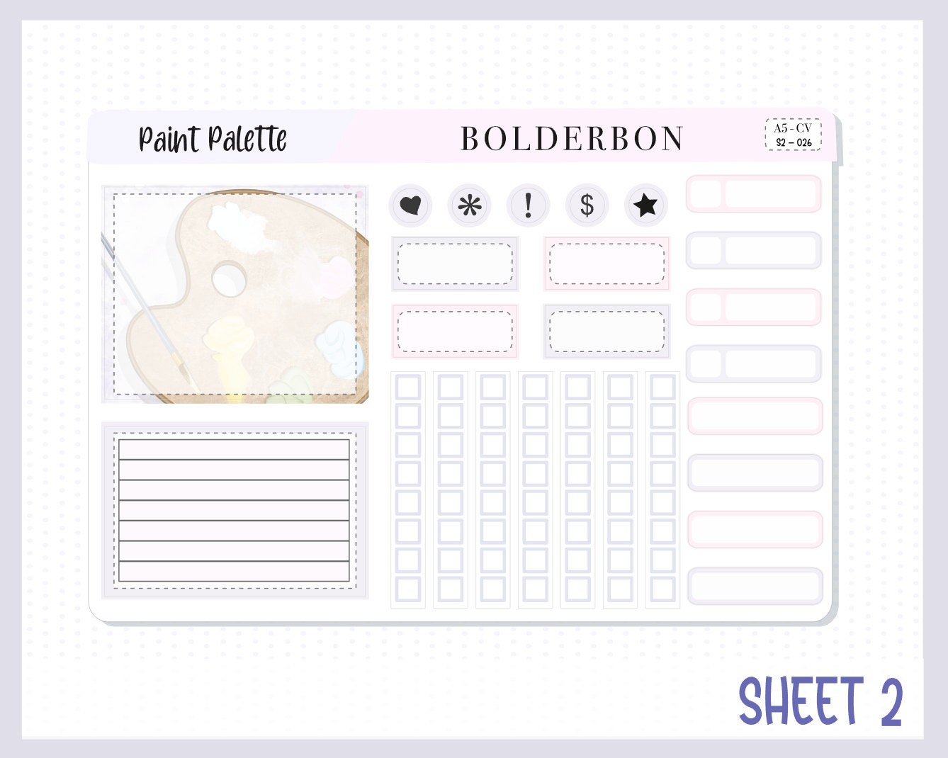 PAINT PALETTE || A5 Compact Vertical Planner Sticker Kit