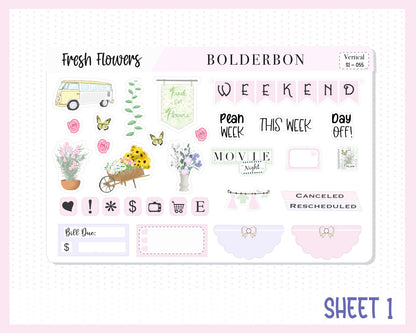 FRESH FLOWERS || 7x9 Vertical Planner Sticker Kit