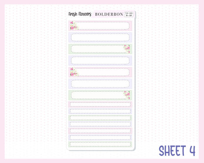 FRESH FLOWERS "7x9 Daily Duo" || Weekly Planner Sticker Kit for Erin Condren, Flowers, Spring, Artist, Painting