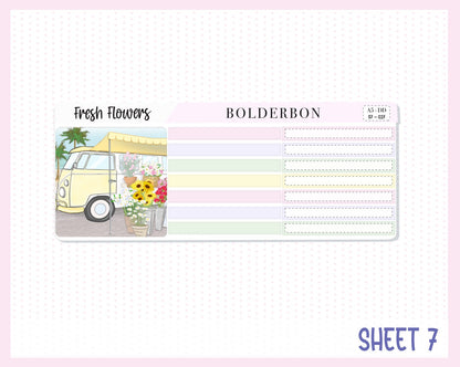 FRESH FLOWERS || A5 Daily Duo Planner Sticker Kit