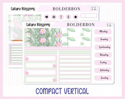 SAKURA BLOSSOMS || A5 Compact Vertical Planner Sticker Kit