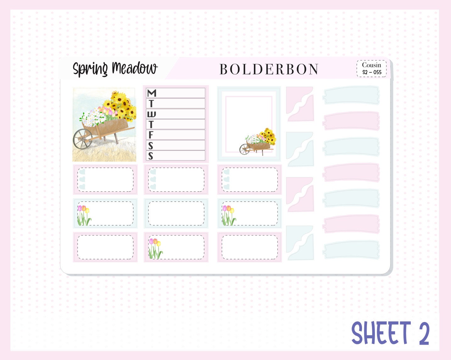 SPRING MEADOW || Hobonichi Cousin Planner Sticker Kit