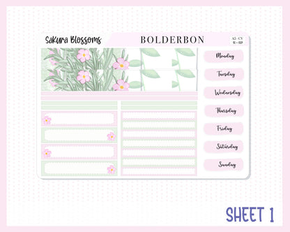 SAKURA BLOSSOMS || A5 Compact Vertical Planner Sticker Kit