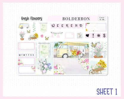 FRESH FLOWERS  || Hobonichi Cousin Planner Sticker Kit