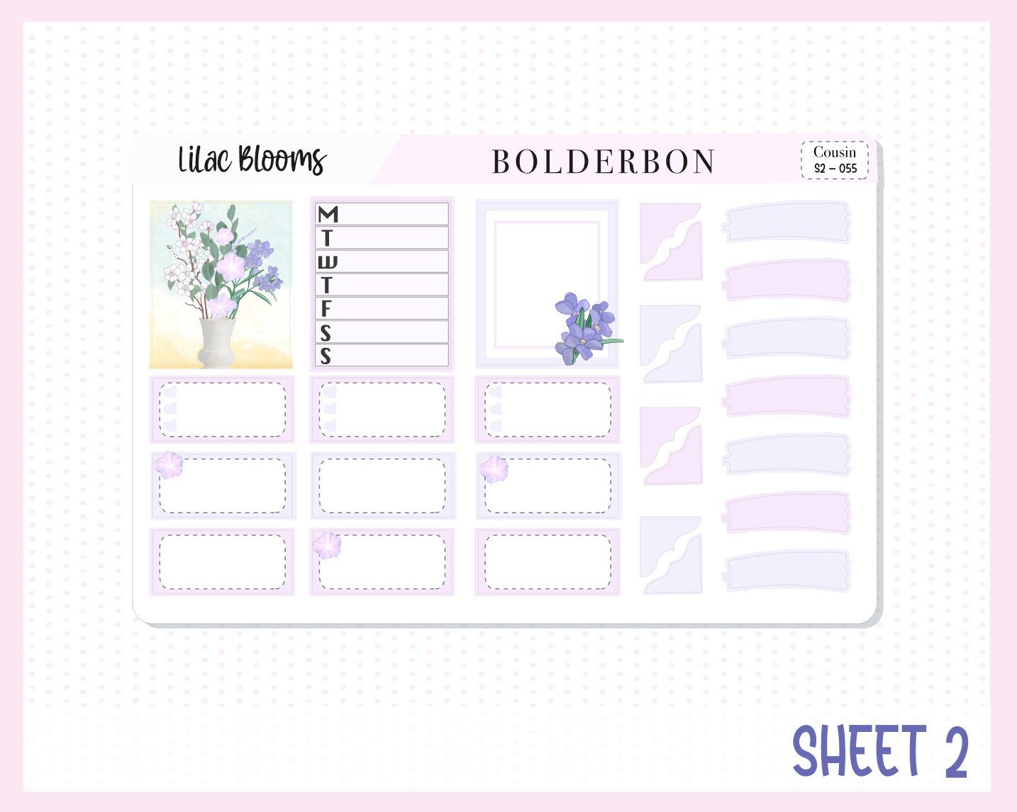 LILAC BLOOMS || Hobonichi Cousin Planner Sticker Kit